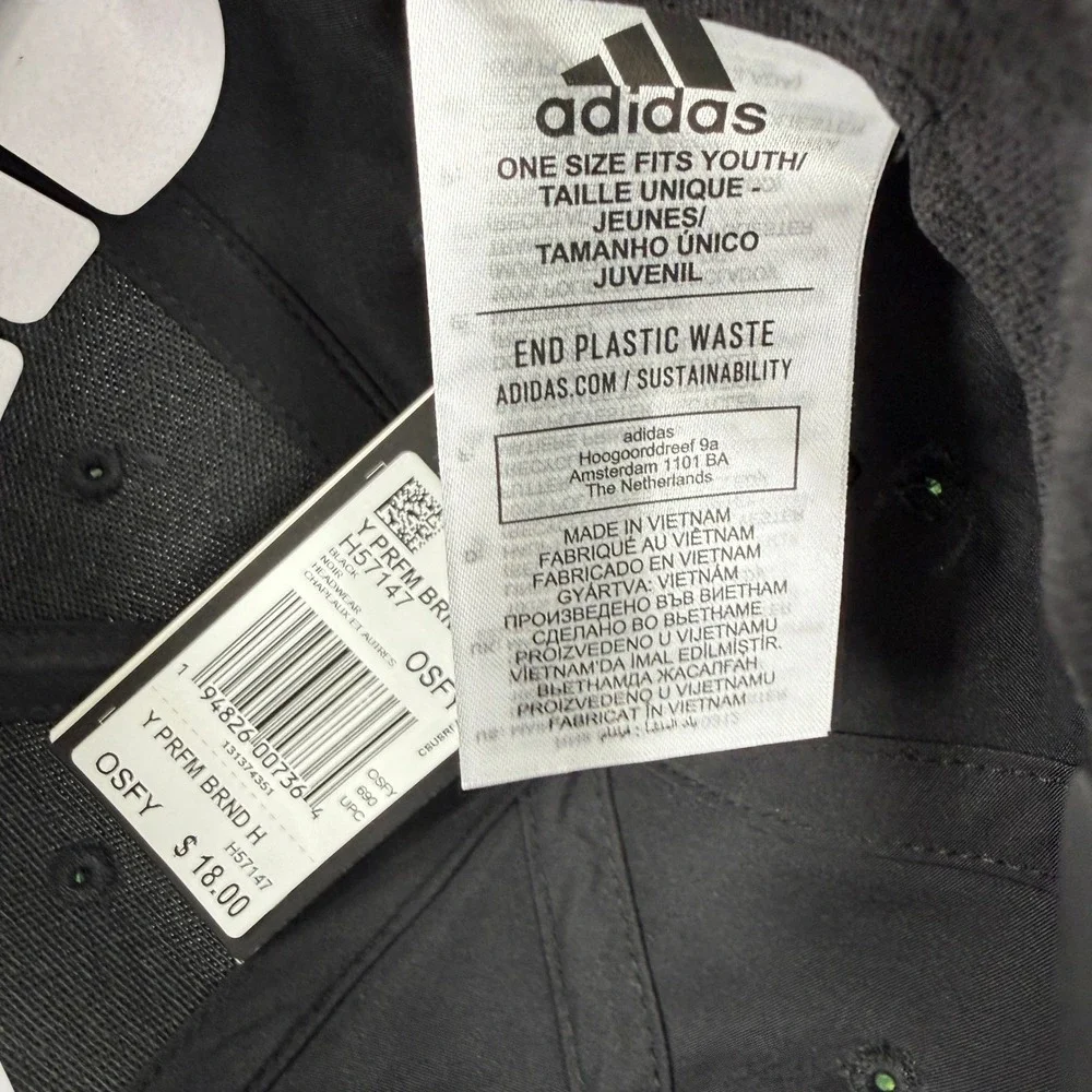 Adidas Golf Youth Performance Snapback Hat Black H57147 OSFY